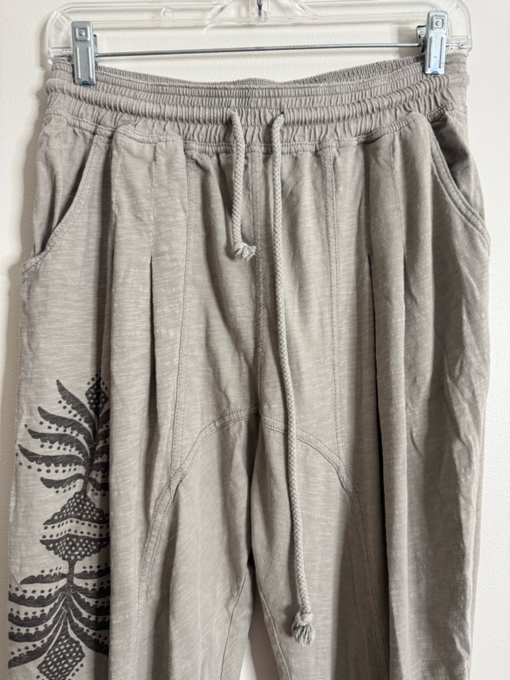 Anthropologie Daily Practice Harem Printed Jogger Pant XS Taupe Gray - Picture 3 of 9
